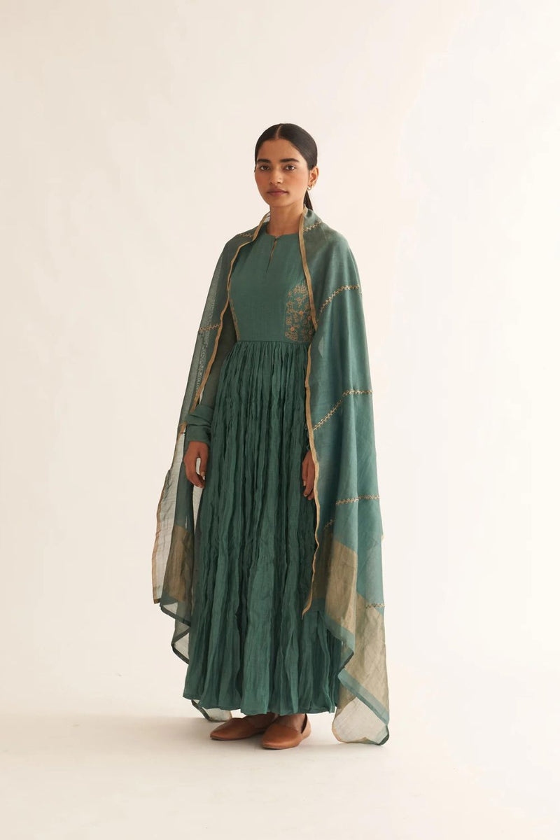 TEAL GREEN BEL DUPATTA