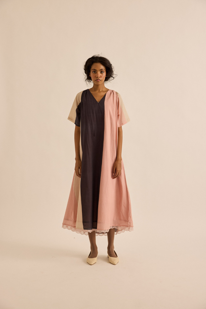 Puce Dress mul dress by Khara Kapas in multicolor for women in Singapore