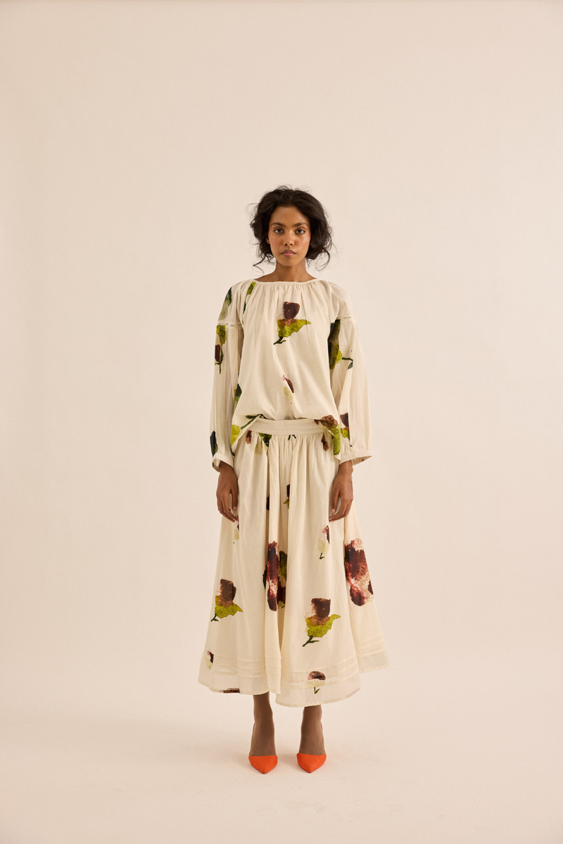 Clavel Skirt mul skirt by Khara Kapas in multicolor for women in Singapore