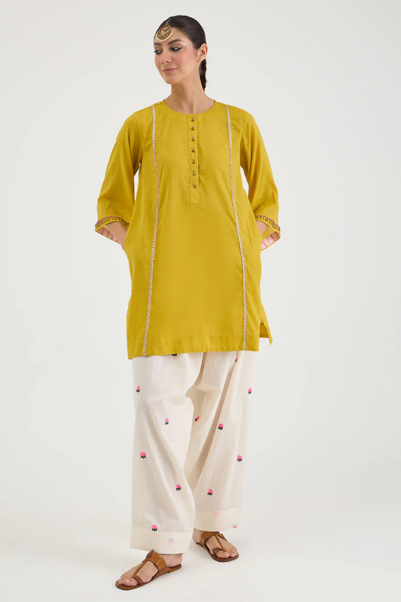 SAPPHIRE SET cotton by AAVIDI in mustard color for women in Singapore
