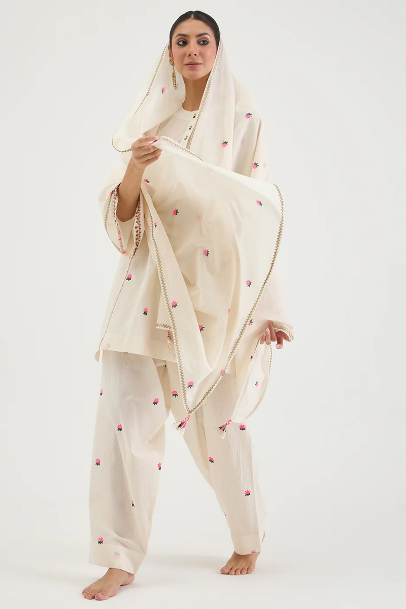 LOTUS DUPATTA cotton by AAVIDI for women in Singapore