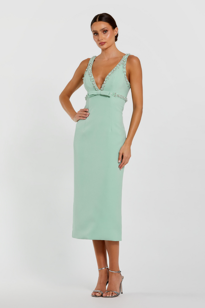 2276- Beaded Trim-Sage by Mac Duggal for women in Singapore