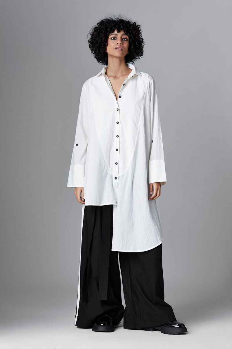 THEIA SHIRT cotton Tops and Shirts by Chola in white color for women in Singapore