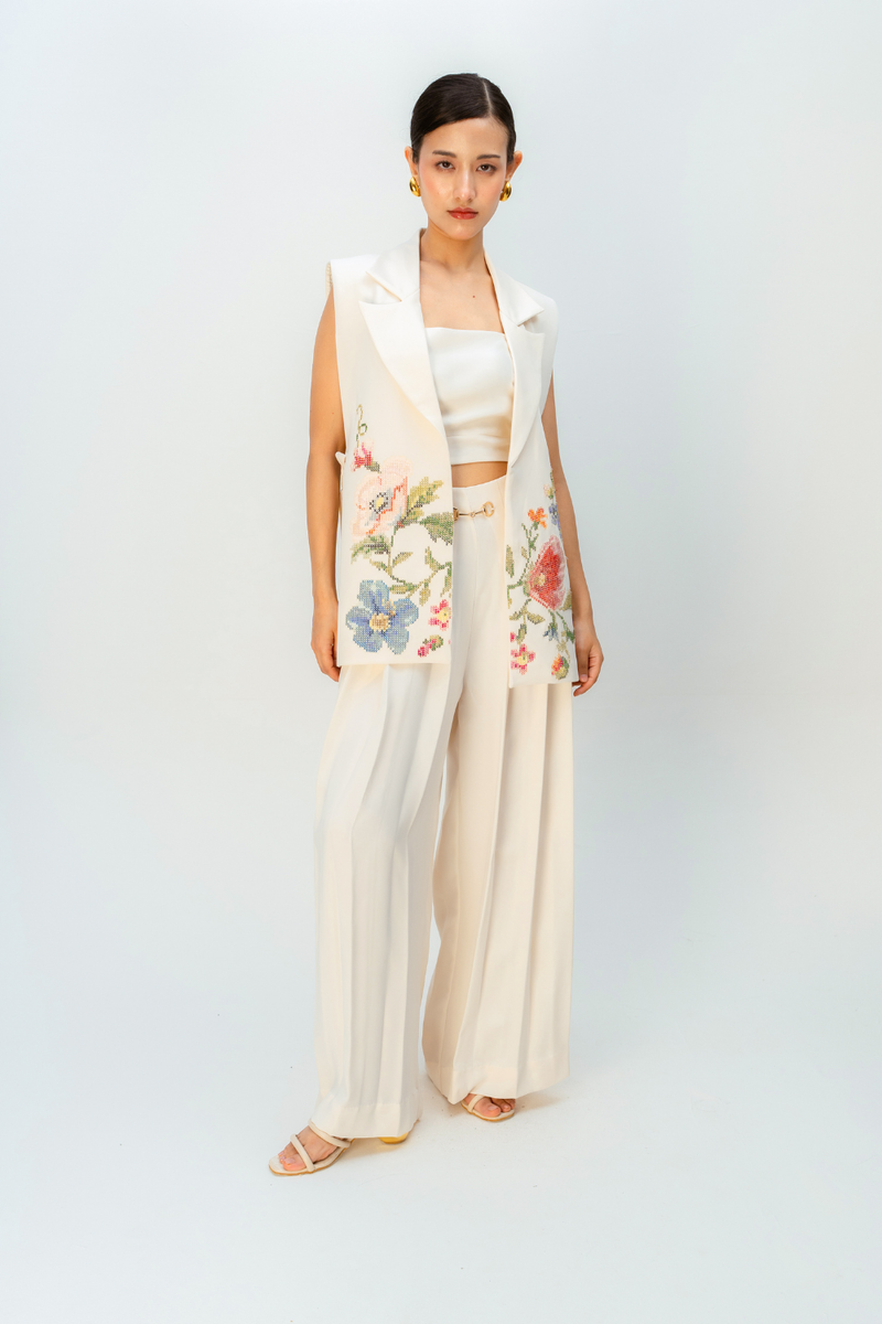 LIVING PETAL JACKET crepe jacket/overlay by Ode to Odd in off white for women in Singapore