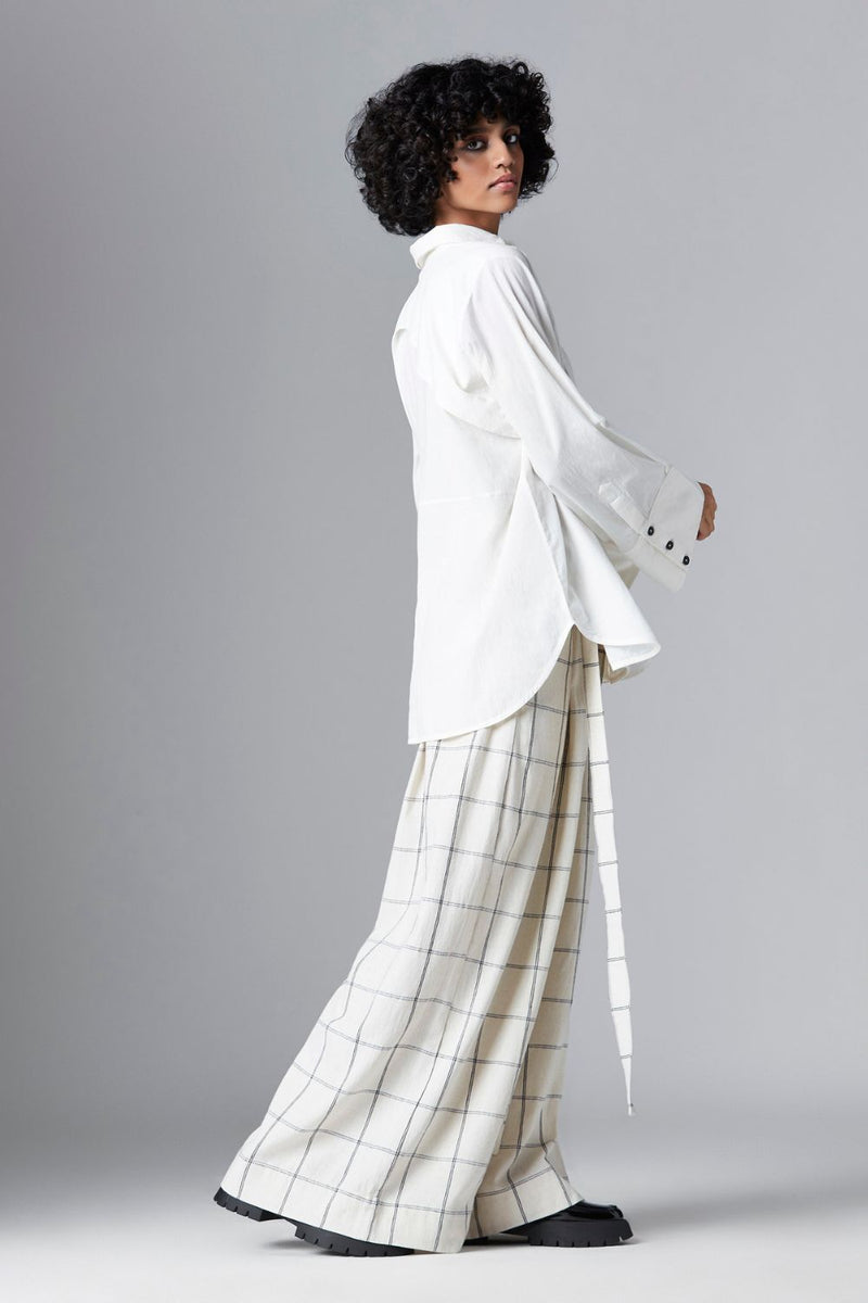 OLIVER SHIRT cotton Tops and Shirts by Chola in white color for women in Singapore