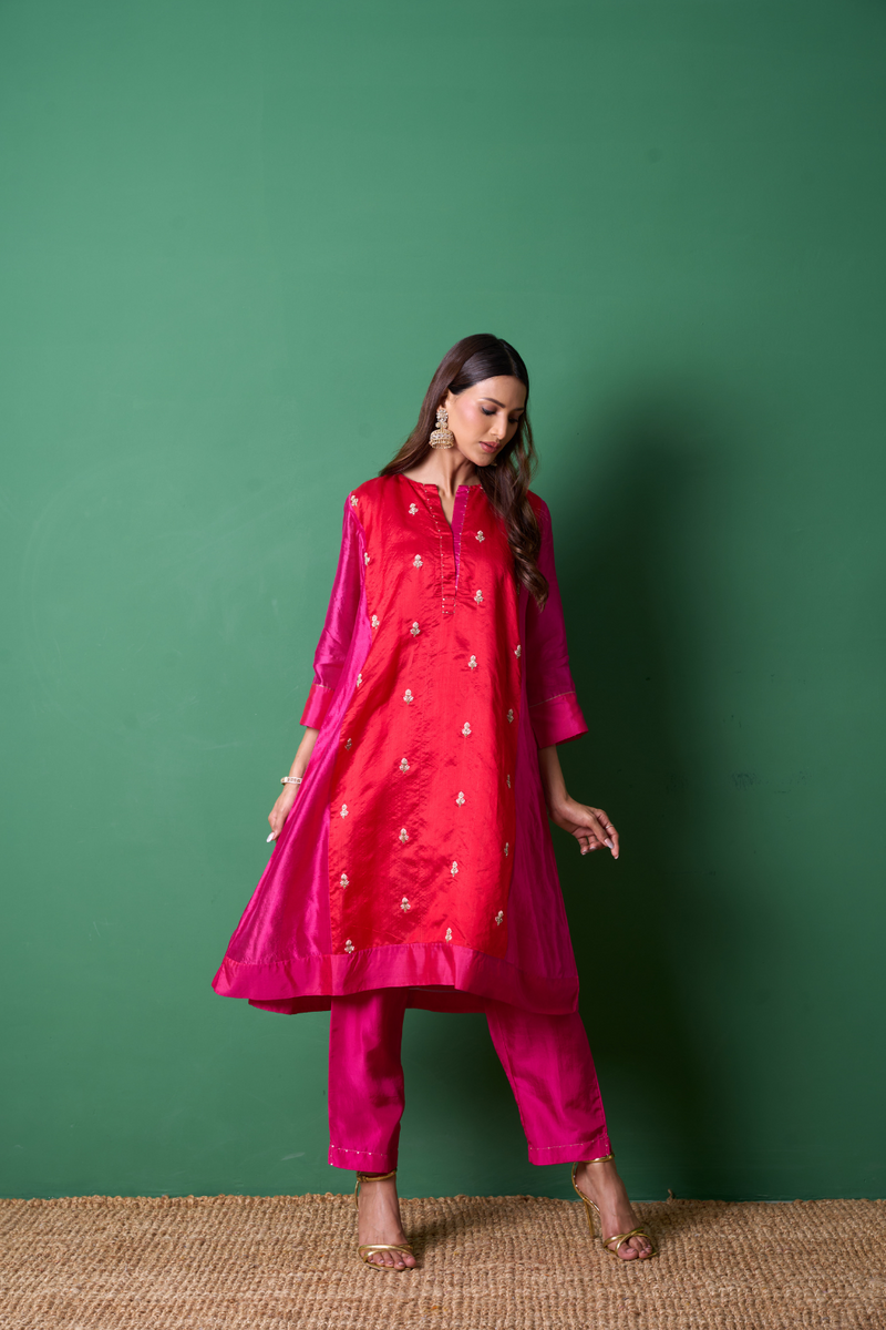 Delight Kurta Set - Red