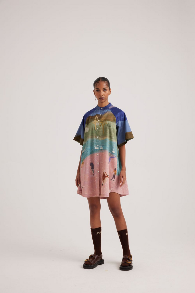 A-Line Dress-Skater satin by CORD for women in Singapore
