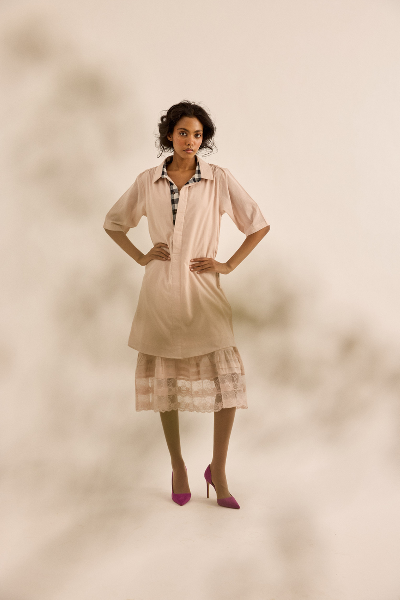 Opal Dress mul dress by Khara Kapas in blush pink for women in Singapore