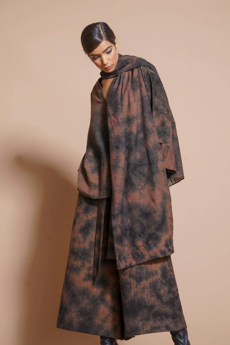 Bamboo Pants cotton matty pants/trousers by Stoique in brown for women in Singapore