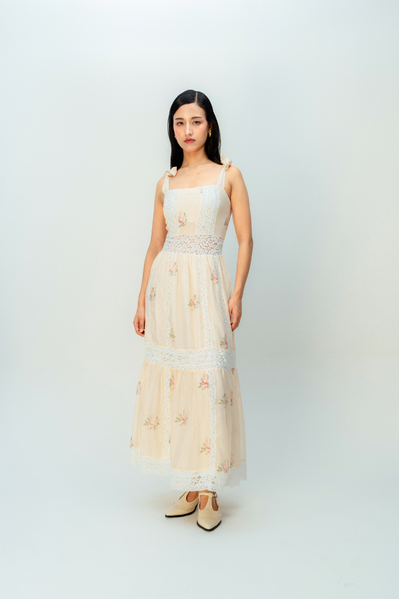 CREAME SUNSET DRESS mul dress by Ode to Odd in blush pink for women in Singapore