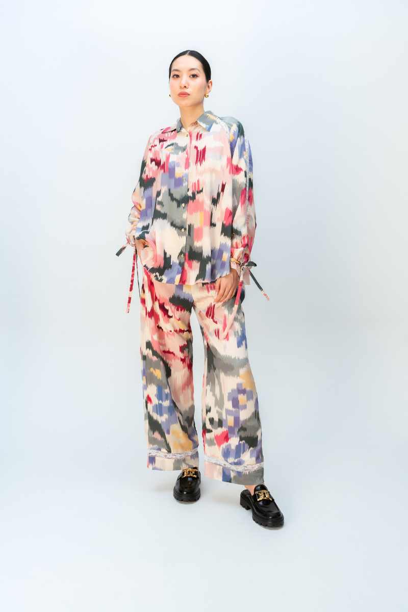 DAWN BLUSH CO-ORD SET crepe co-ord set by Ode to Odd in multi for women in Singapore