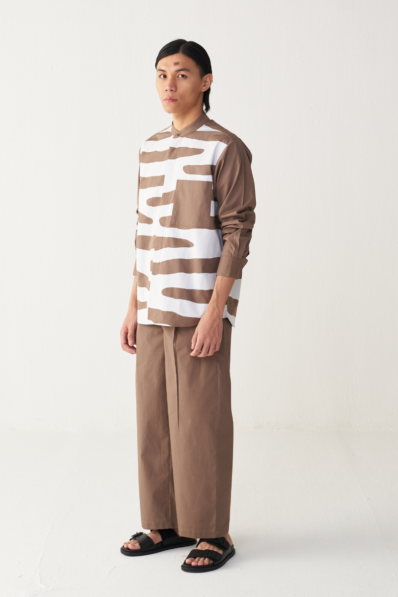 ABSTRACT APPLIQUÉ SHIRT poplin by THREE Men for men in Singapore