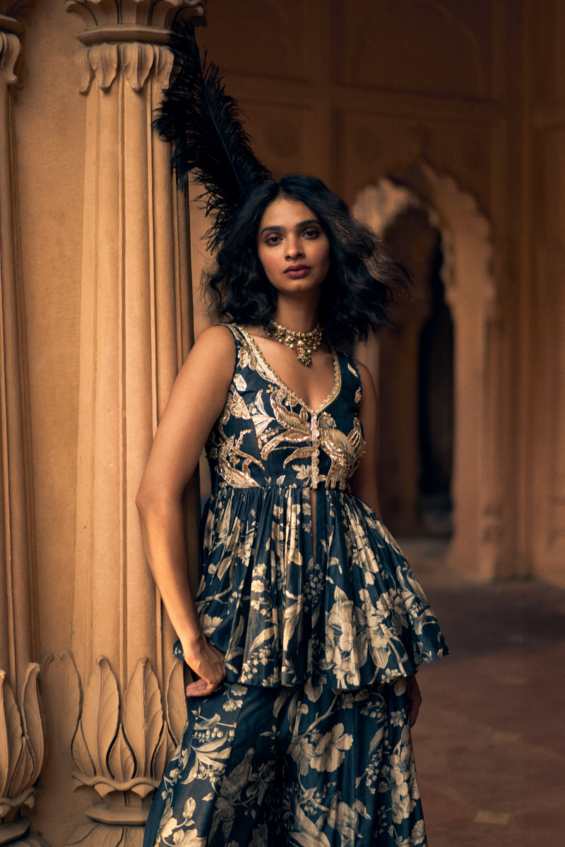 PH-2491 
Peplum 
Palazoo Set by Paulmi & Harsh for women in Singapore