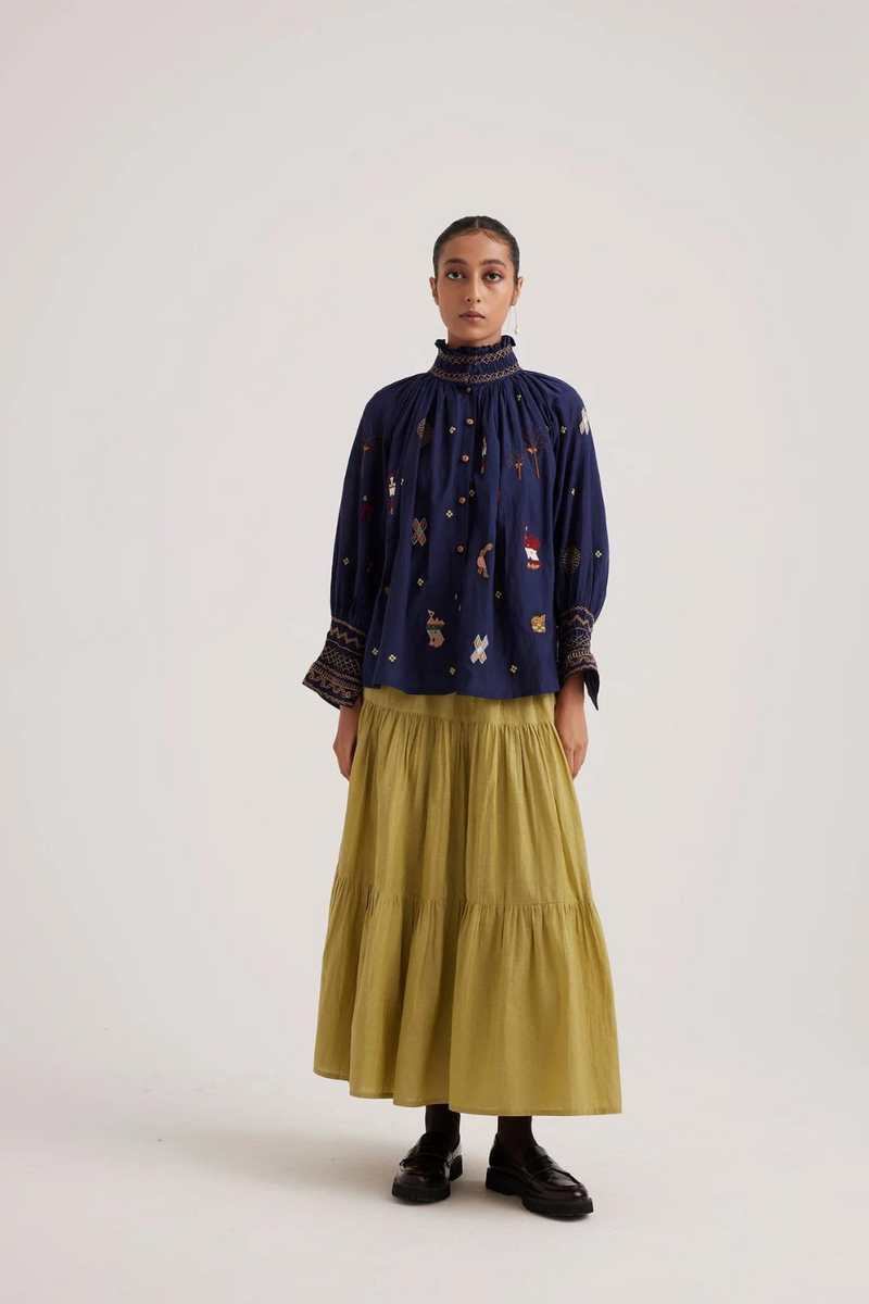 Farmer Top-Folk Ink cotton by CORD for women in Singapore