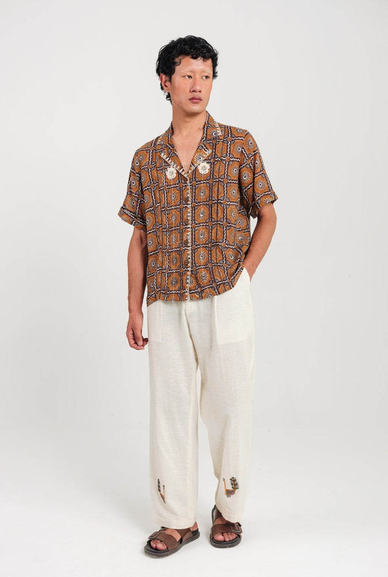 Choras Shirt cotton shirt by Jodi Men in brown for men in Singapore