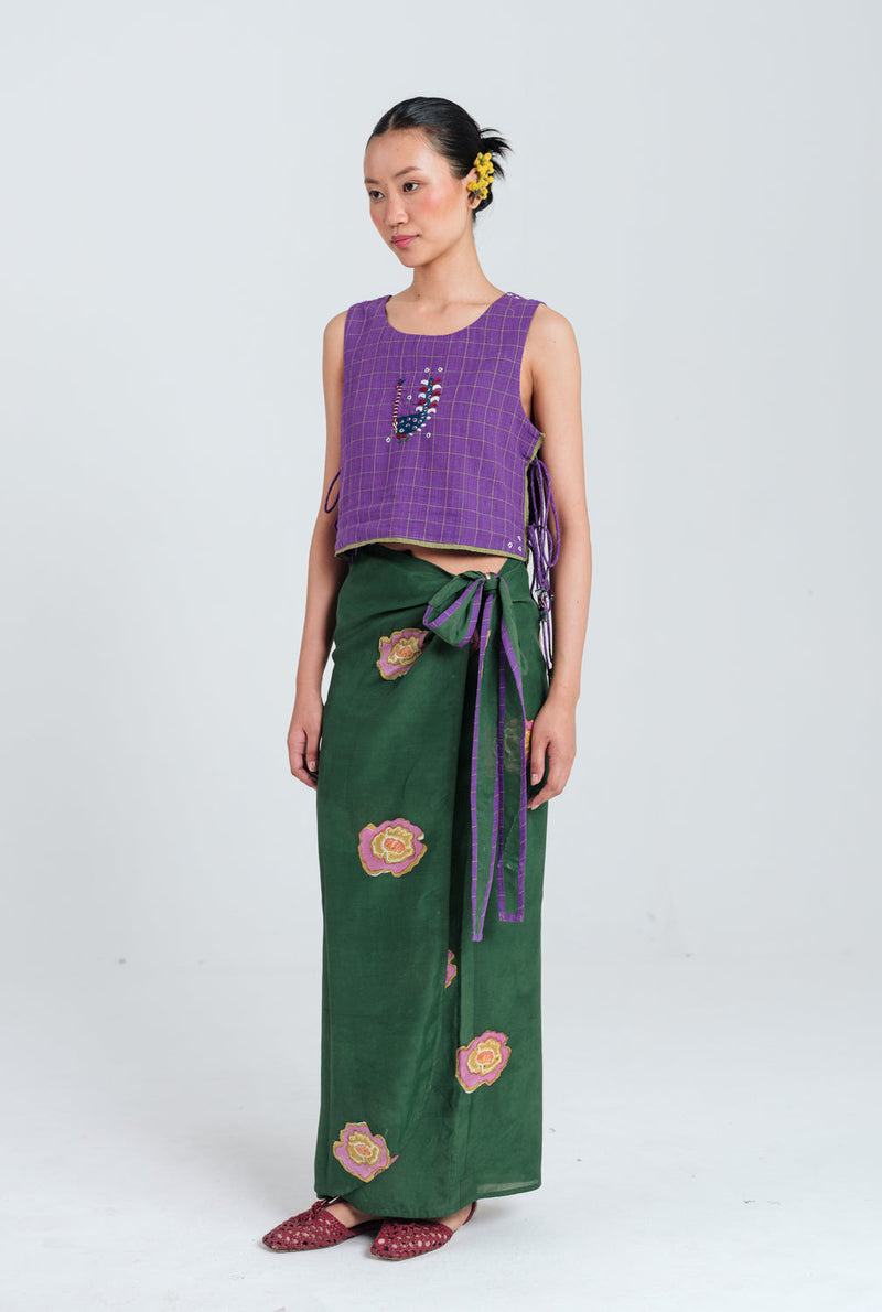Drift Handloom Overlay handwoven cotton jacket/overlay by JodiLife in purple for women in Singapore