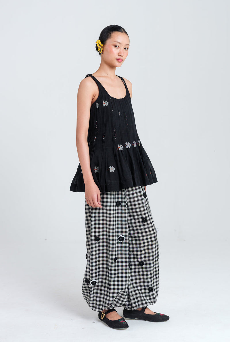 Groove Handloom Balloon Pants handwoven cotton pant/trouser by JodiLife in black, white for women in Singapore