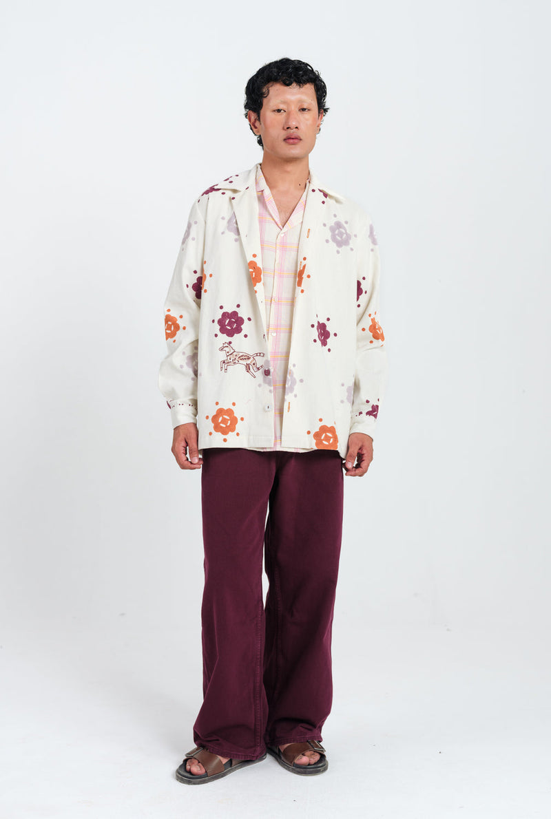 Thandai Cordoury Shacket corduroy jacket by Jodi Men in white for men in Singapore