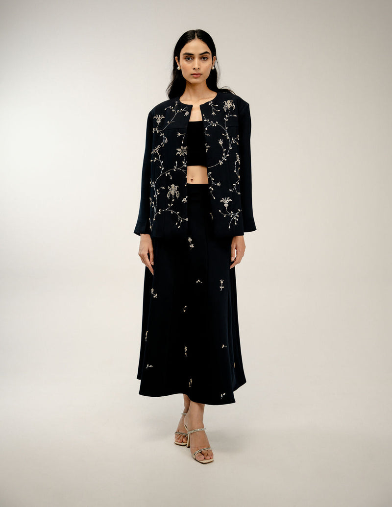 Old Pages Set japanese crepe co-ord set by Ode to Odd in black for women in Singapore