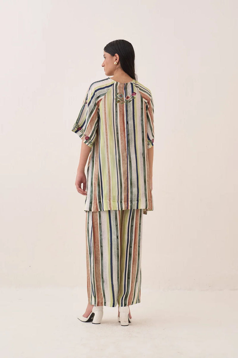 Rekha STFT Pants bemberg muslin pant/trouser by O'Frida in green for women in Singapore