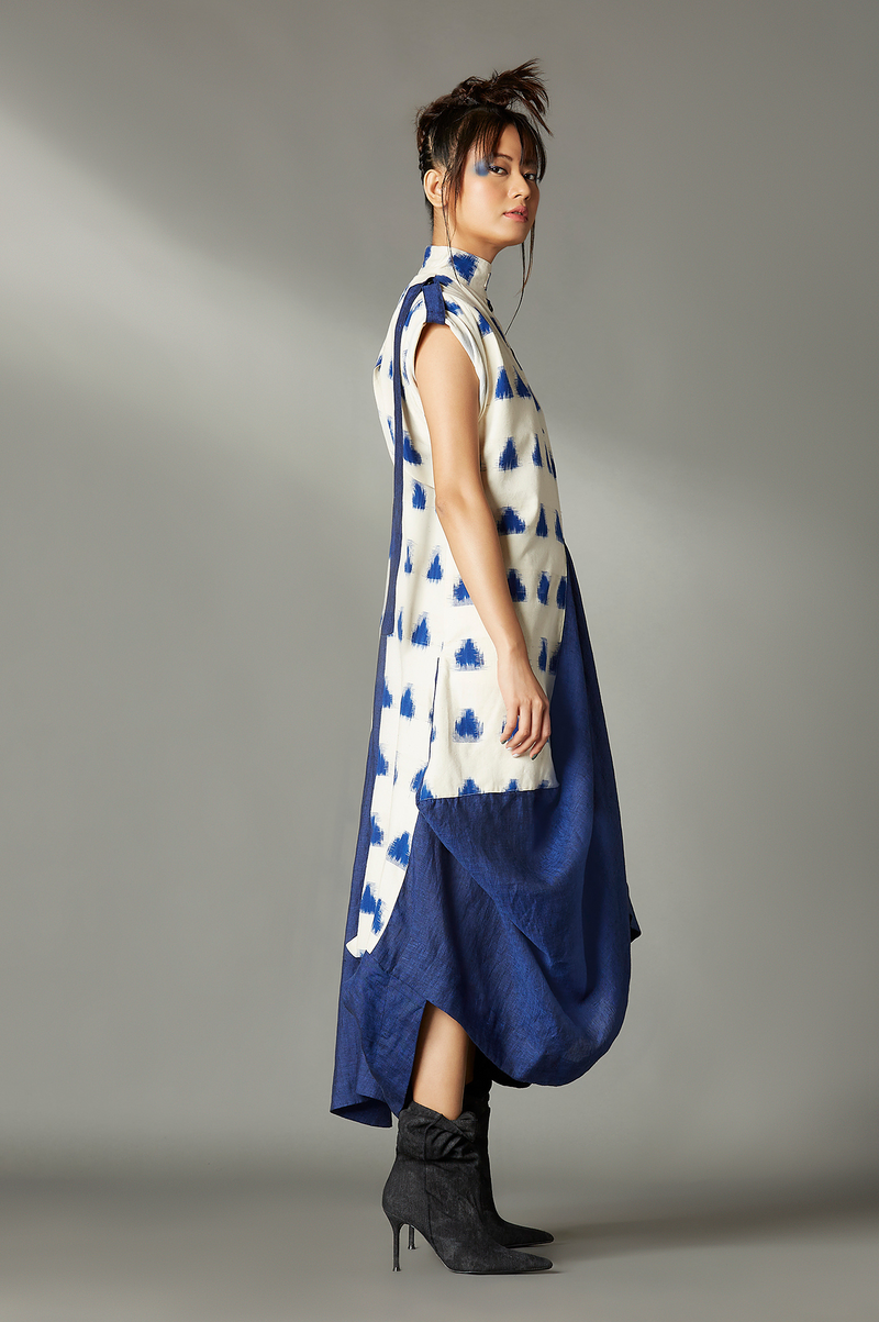Darcy Dress linen by Chola in navy color for women in Singapore