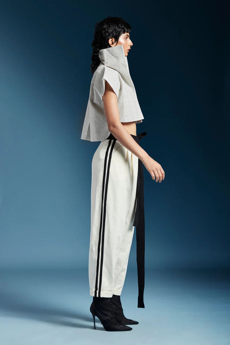 Odete Trousers-White cotton by Chola in white color for women in Singapore
