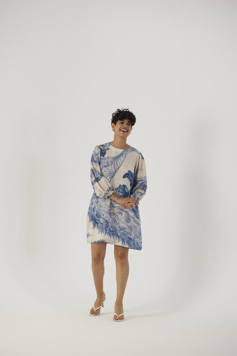 MORNI LINEN SHORT DRESS linen Dress by Yam in white color for women in Singapore