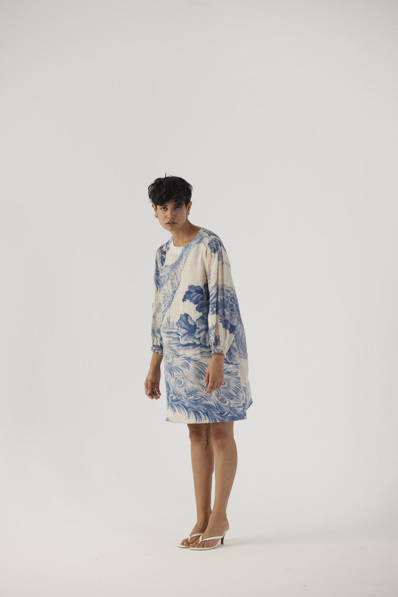 MORNI LINEN SHORT DRESS linen Dress by Yam in white color for women in Singapore
