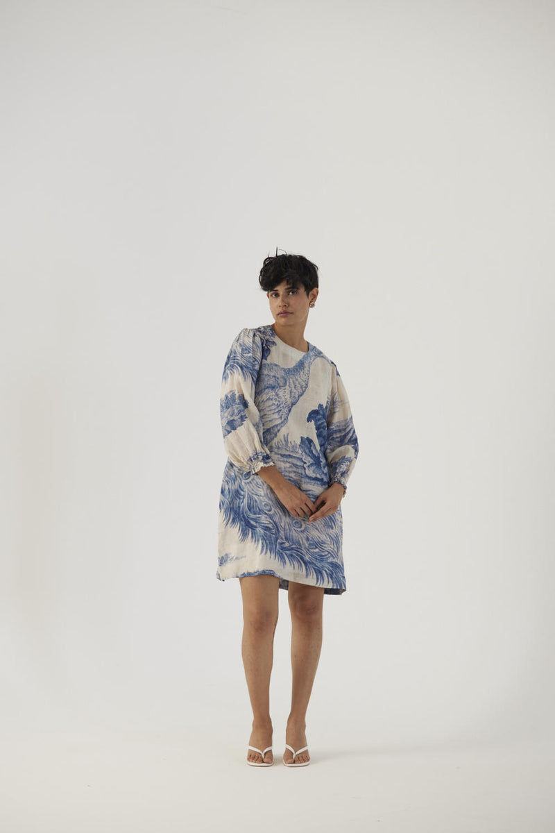 MORNI LINEN SHORT DRESS linen Dress by Yam in white color for women in Singapore