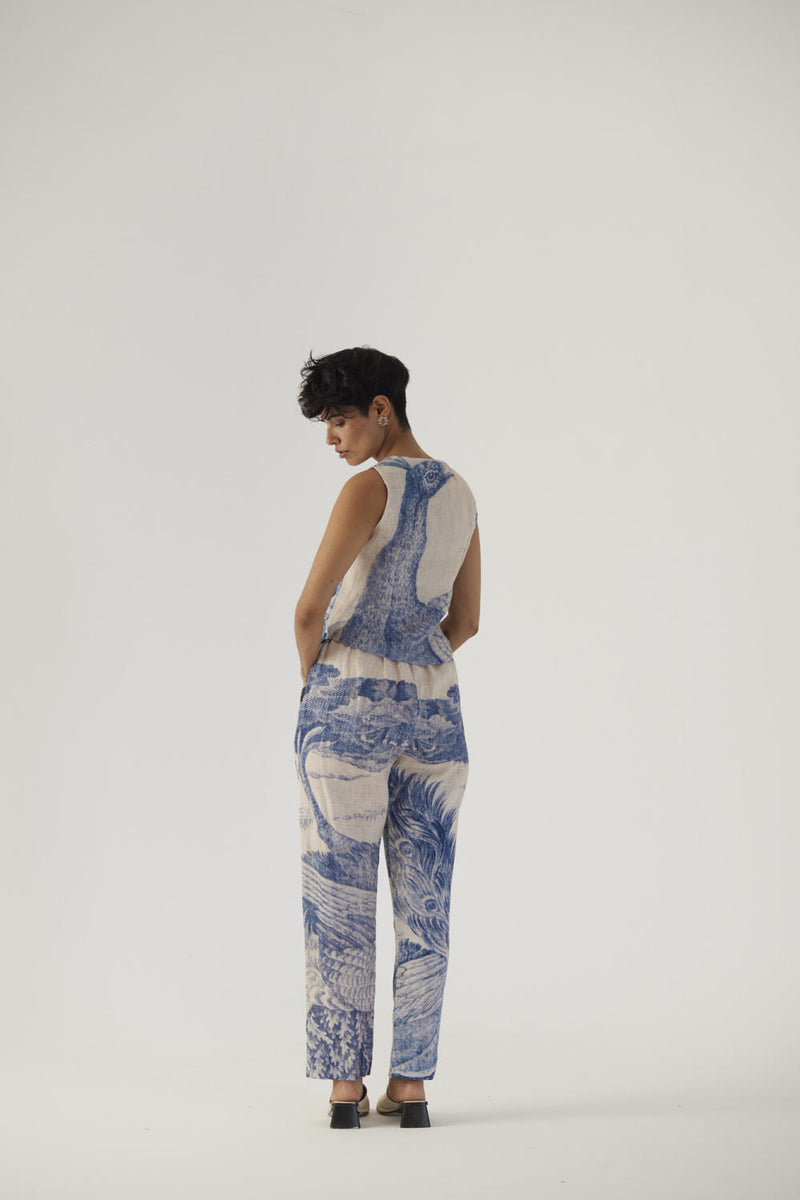 MORNI JACKET SET linen Co-ord Sets by Yam in white color for women in Singapore