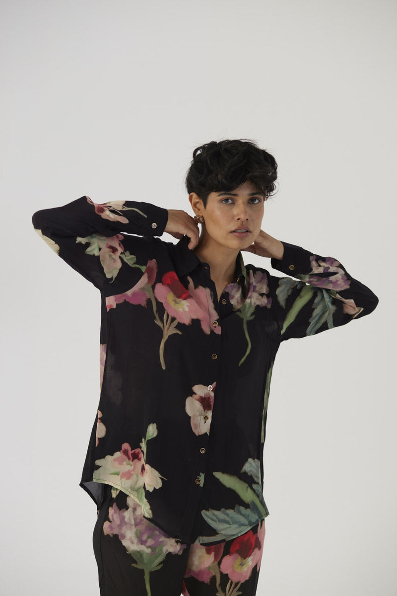 JULIET BLACK CREPE COORD SET Co-ord Sets by Yam in black color for women in Singapore