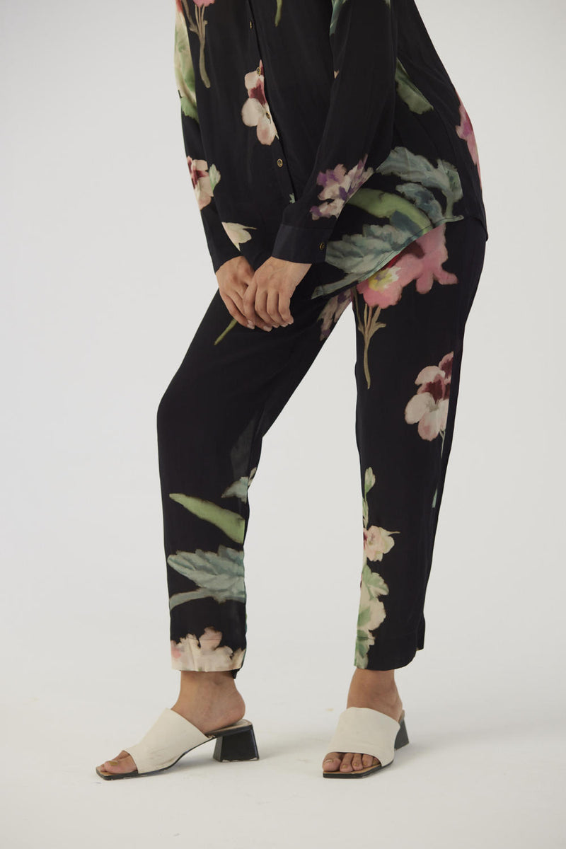 JULIET BLACK CREPE COORD SET Co-ord Sets by Yam in black color for women in Singapore