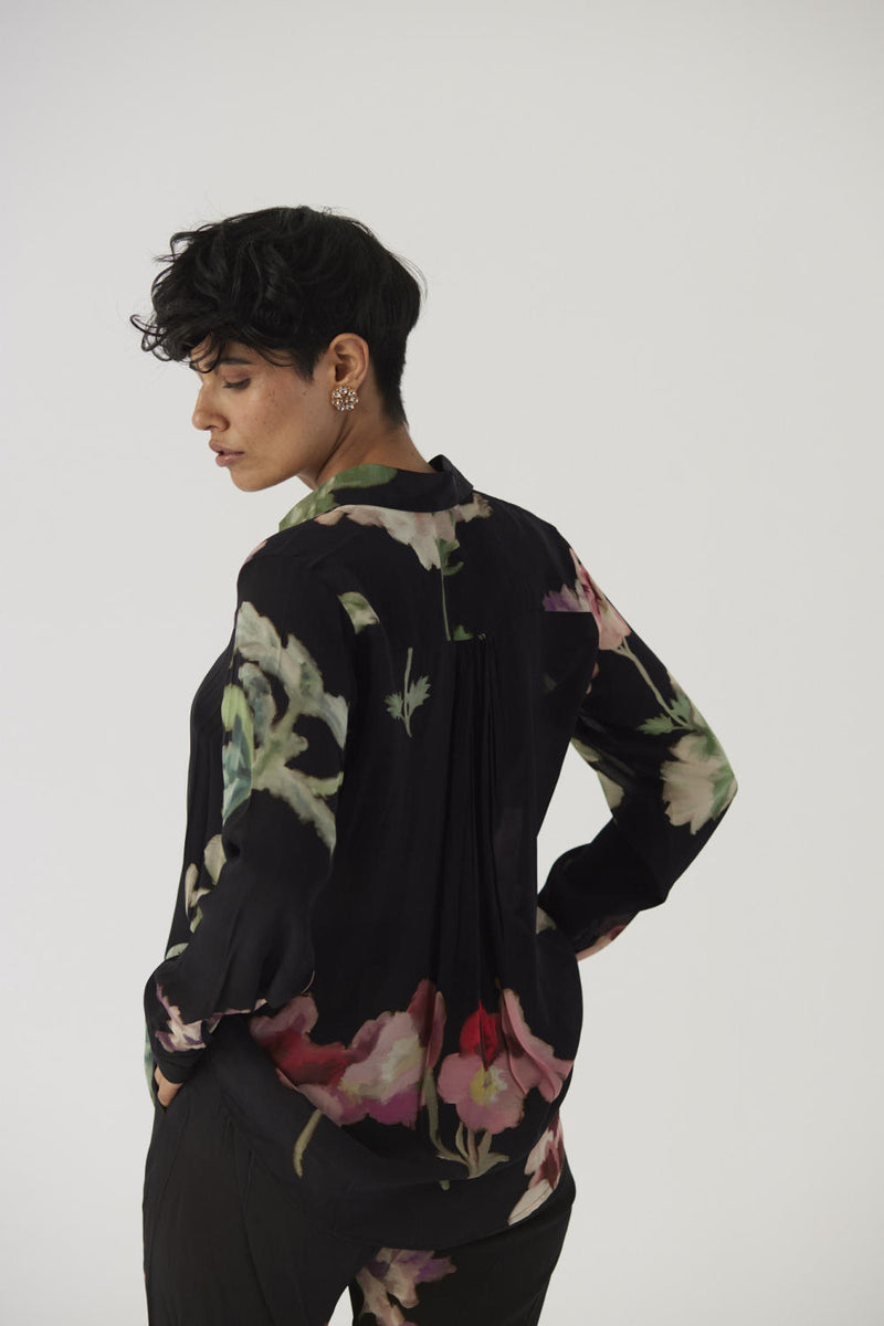 JULIET BLACK CREPE COORD SET Co-ord Sets by Yam in black color for women in Singapore