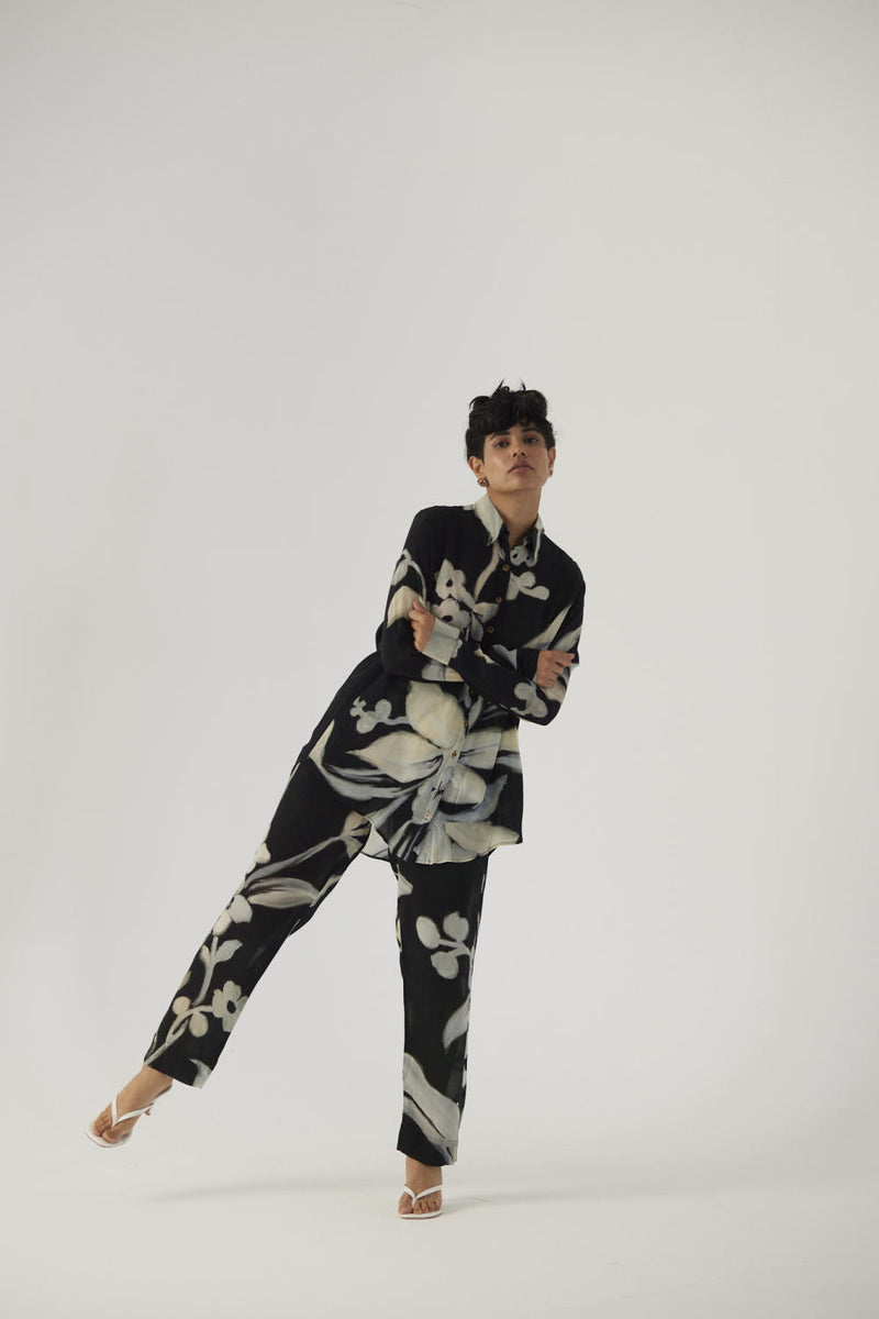 CHICORY BLACK CREPE COORD SET Co-ord Sets by Yam in black color for women in Singapore