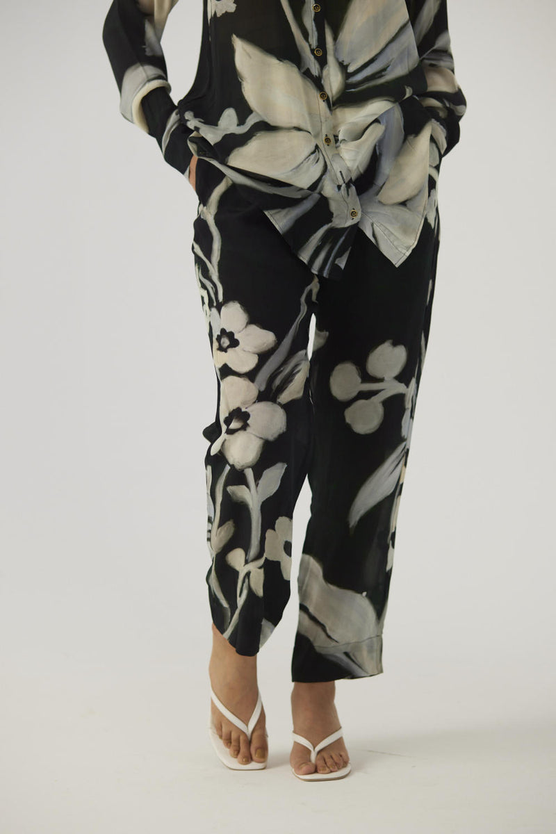 CHICORY BLACK CREPE COORD SET Co-ord Sets by Yam in black color for women in Singapore