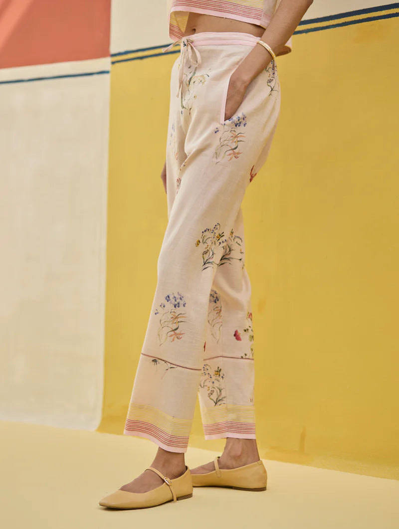 Talia Check Linen Co-ord Set
-Sand linen by Manan in natural color for women in Singapore