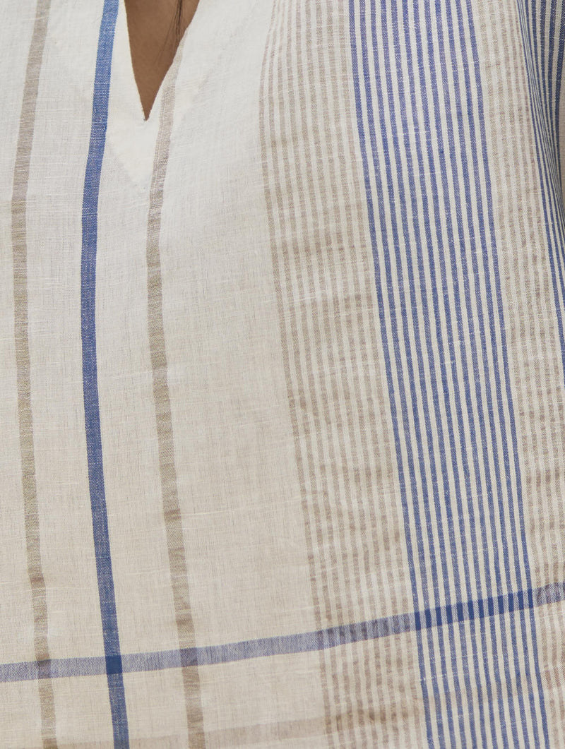 Kira Check Linen Co-ord Set
- Ivory linen by Manan in ivory color for women in Singapore
