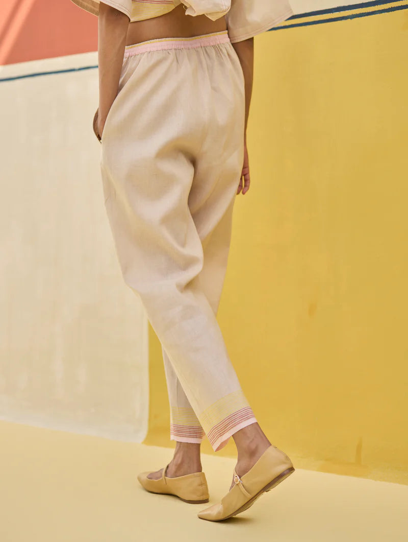 Moriko Border Linen Co-ord Set
- Sand linen by Manan in natural color for women in Singapore