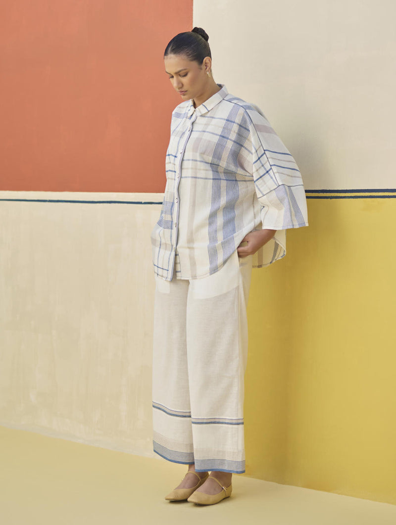 Cara Check Linen Co-ord Set
- Ivory linen by Manan in ivory color for women in Singapore