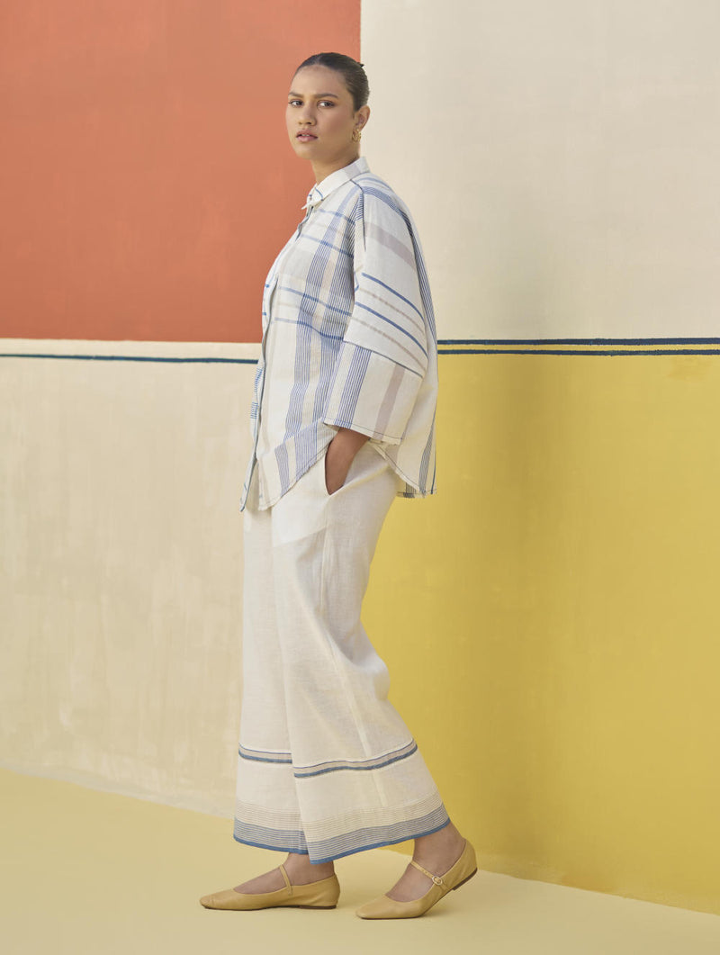 Cara Check Linen Co-ord Set
- Ivory linen by Manan in ivory color for women in Singapore