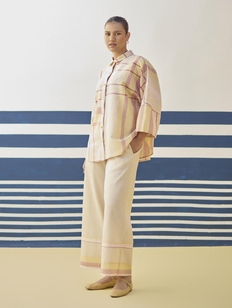 Cara Check Linen Co-ord Set
- Sand linen by Manan in natural color for women in Singapore