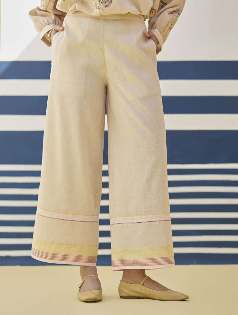 Myra Watercolor Floral Co-ord Set
- Sand linen by Manan in natural color for women in Singapore