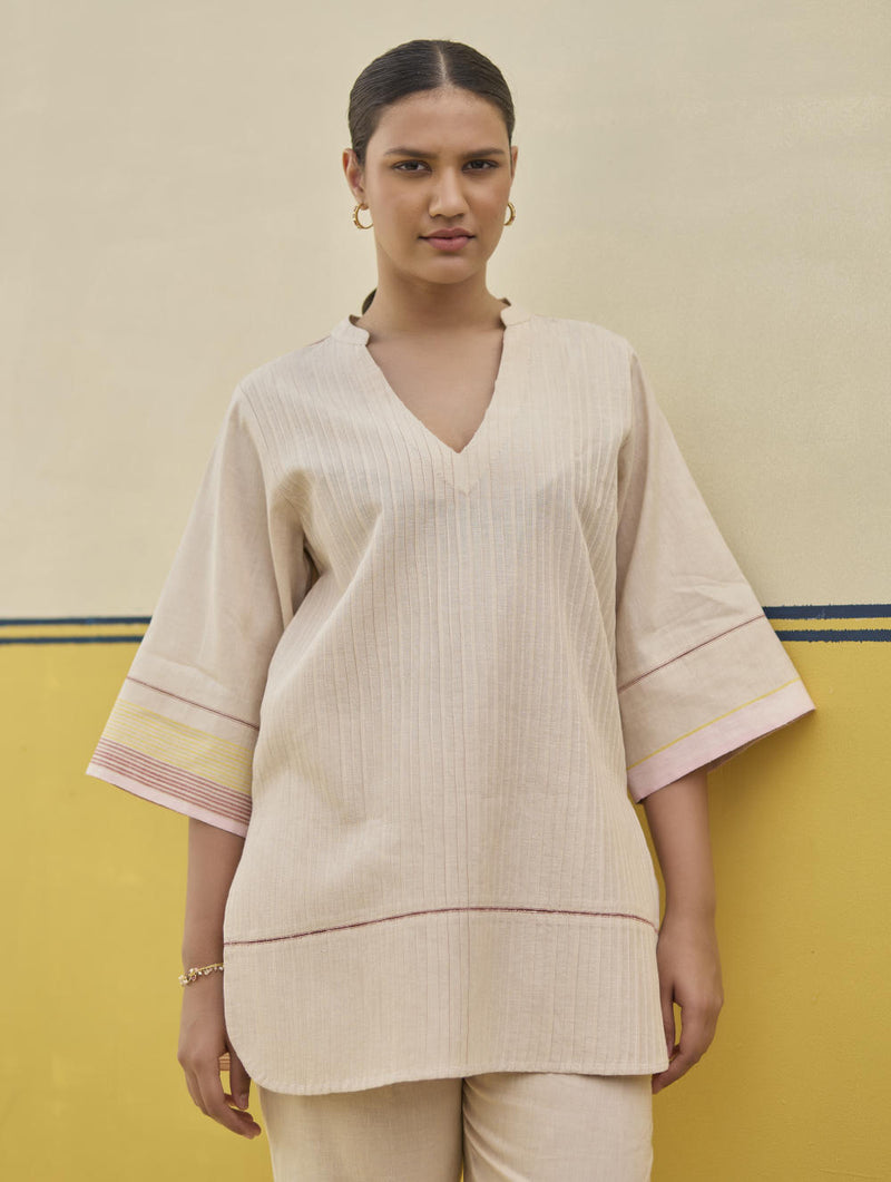Neri Border Linen Co-ord Set
- Sand linen by Manan in natural color for women in Singapore
