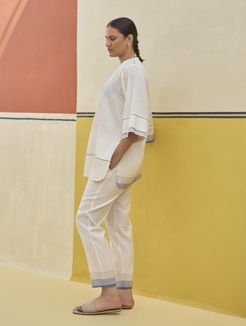 Neri Border Linen Co-ord Set
- Ivory linen by Manan in ivory color for women in Singapore