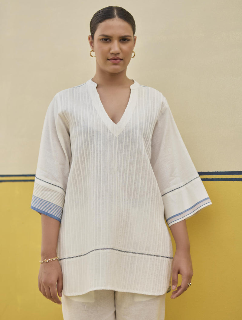 Neri Border Linen Co-ord Set
- Ivory linen by Manan in ivory color for women in Singapore