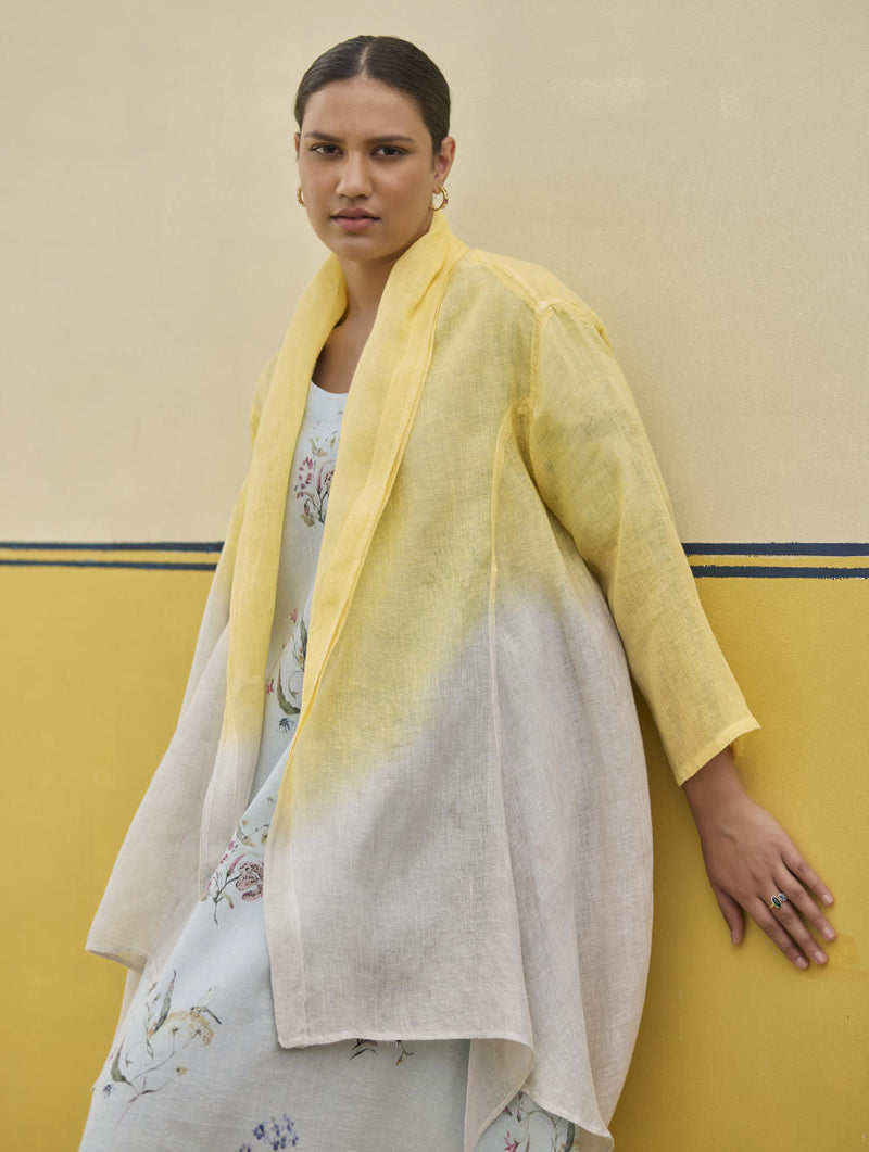 Kaya Floral Linen Dress With Overlay
- Sky linen by Manan in blue color for women in Singapore