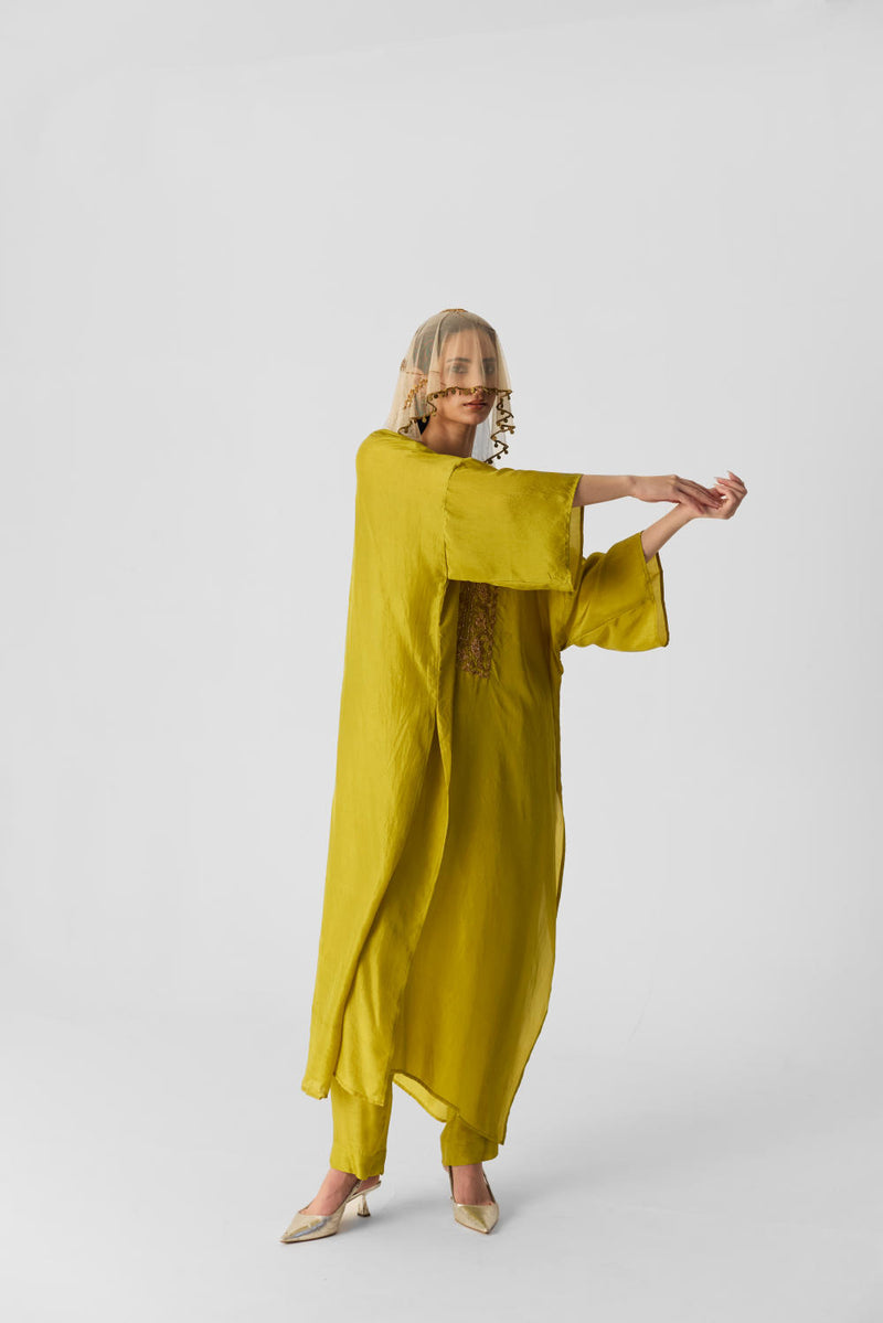 LIME KAFTAN SET silk by Yam for women in Singapore