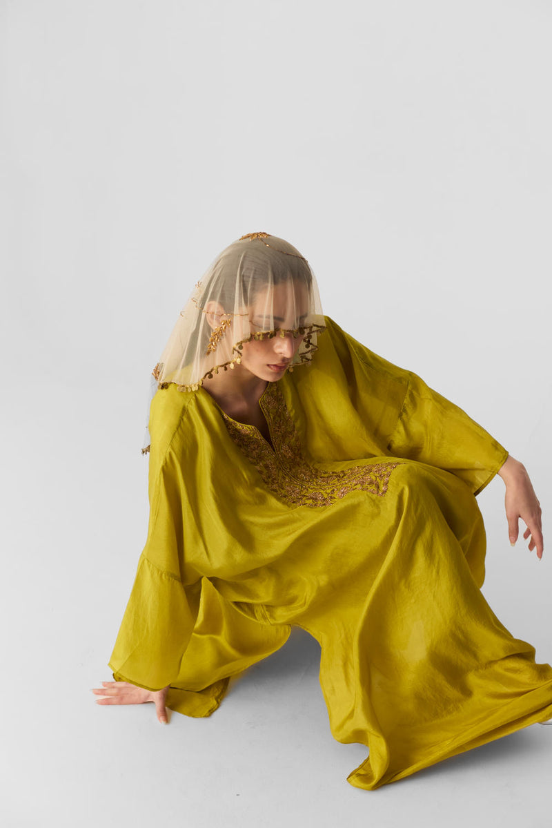 LIME KAFTAN SET silk by Yam for women in Singapore