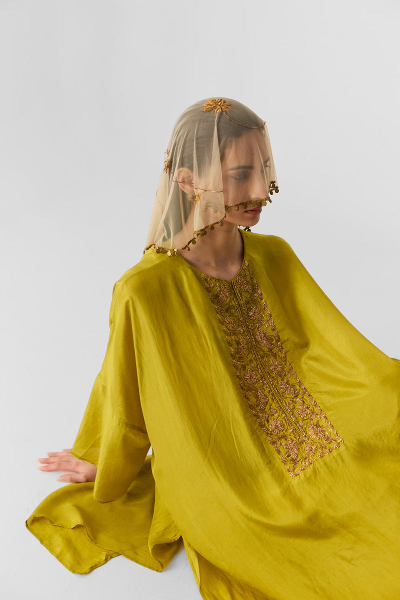 LIME KAFTAN SET silk by Yam for women in Singapore