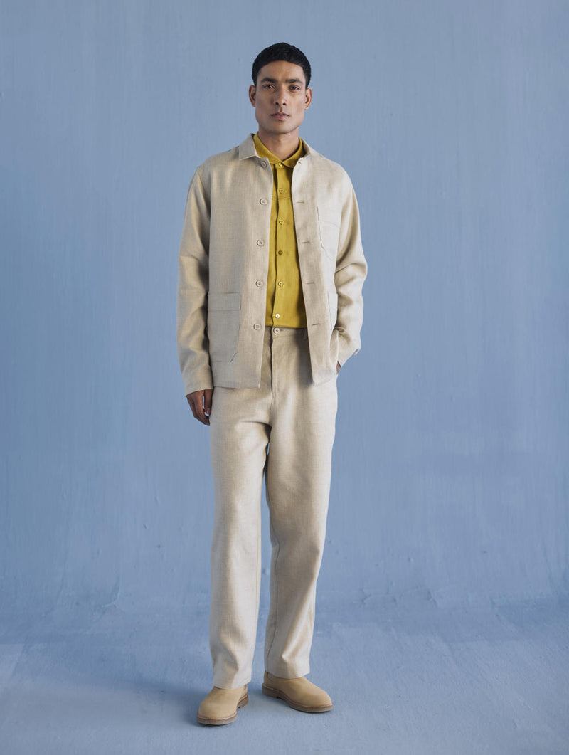 Ansh Forever Linen Shacket - Earth